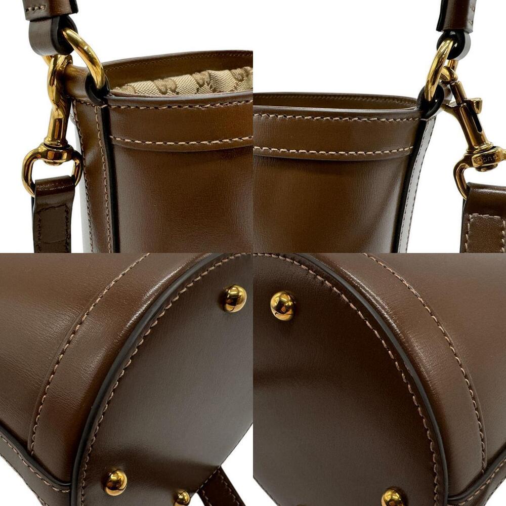 Gucci GG Marmont Leather Canvas 2Way Crossbody Bag Beige Gold - Picture 3 of 5